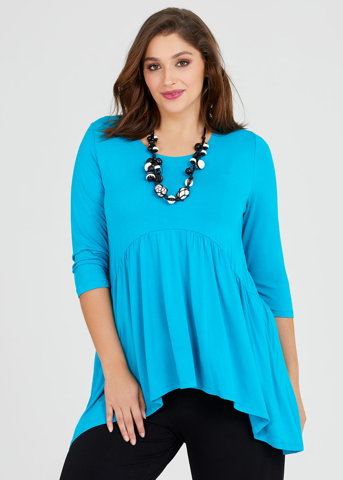 Shop Plus Size Boho Bamboo Top in Blue | Sizes 12-30 | Taking Shape NZ