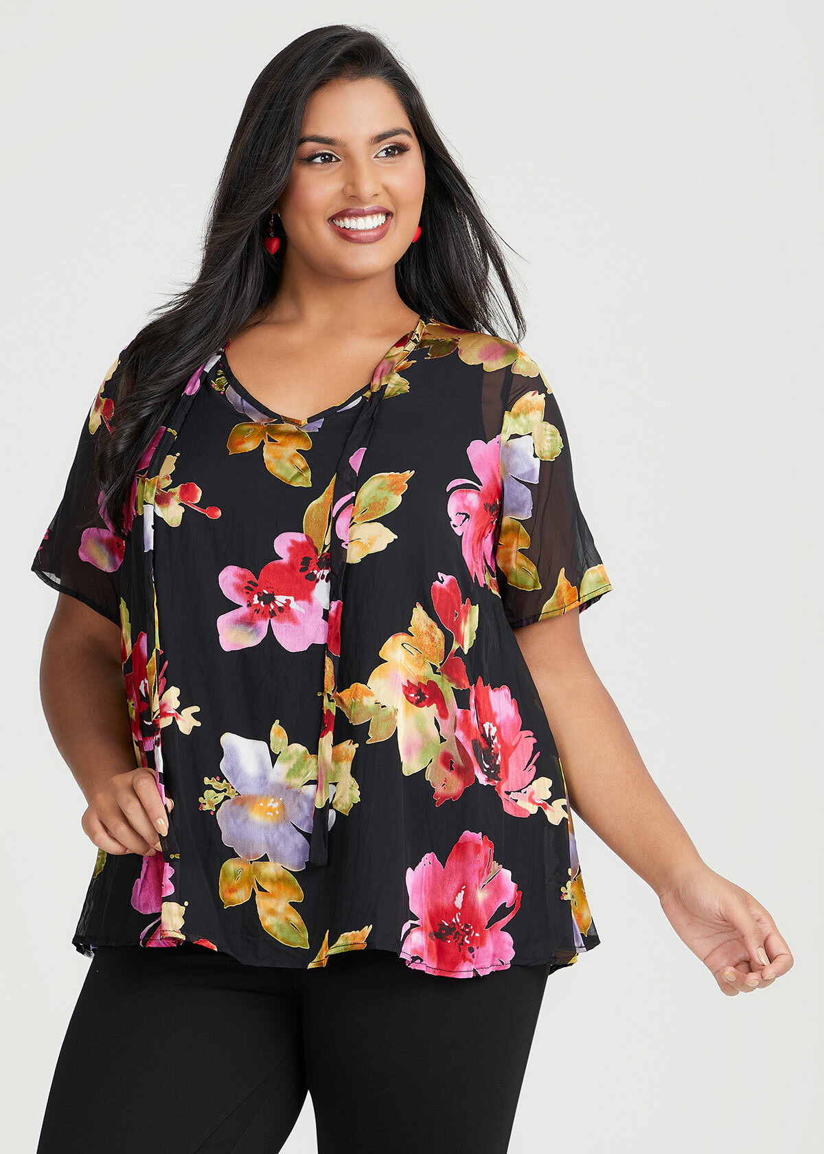 Shop Plus Size Swing Burnout Top in Multi | Taking Shape AU