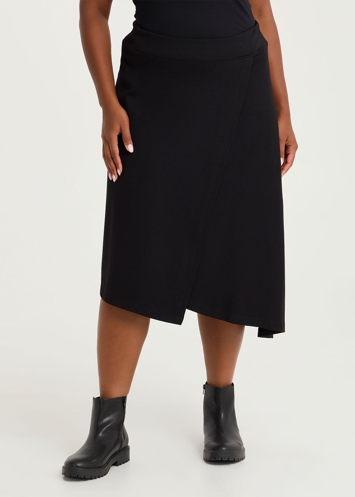 Wrap Bamboo Ponte Boot Skirt