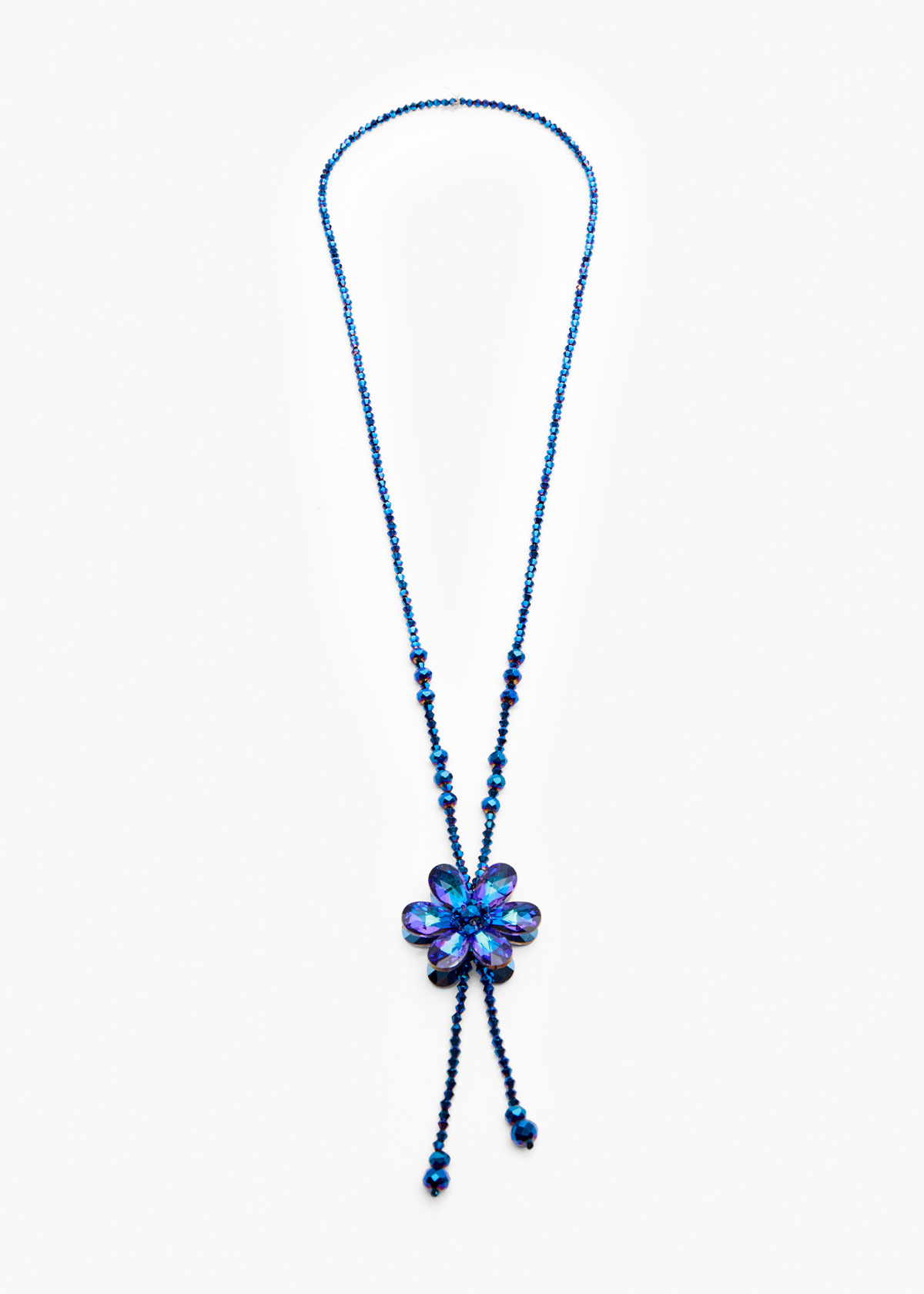 Aurora Chain with Pave Black Crystal Flower Necklace
