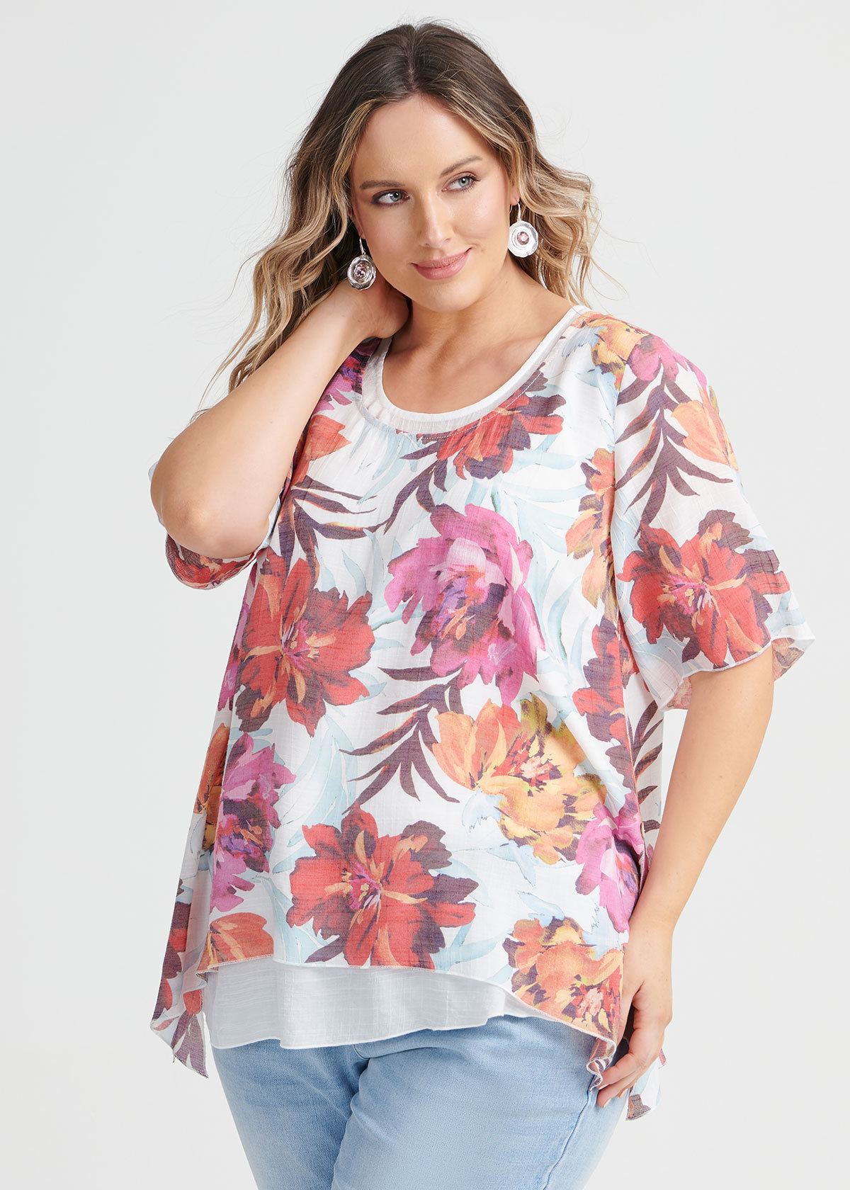 Shop Plus Size Floral Burst Top in Print | Sizes 12-30 | Taking Shape AU