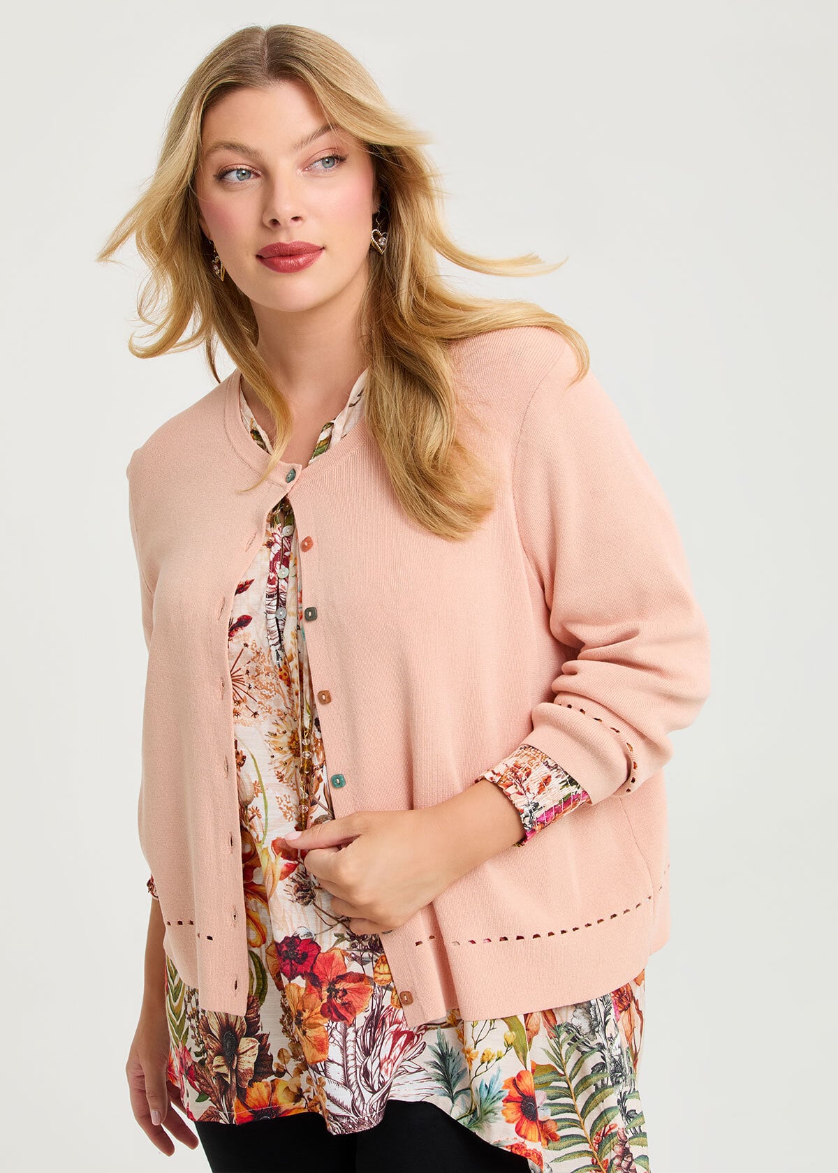 Shop Plus Size Milano Knit Natural Cardigan, Orange | Taking Shape AU