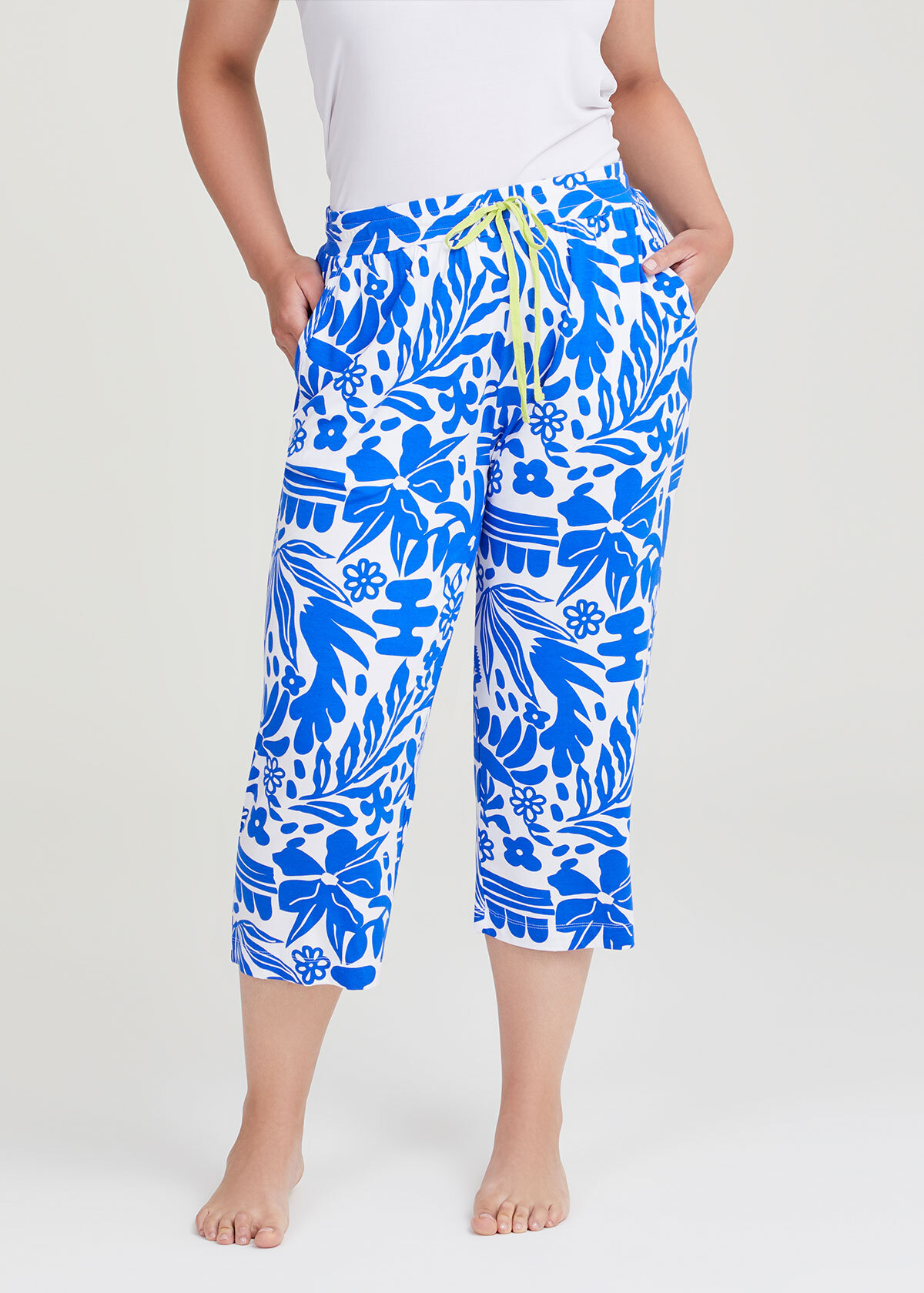 Shop Plus Size Bamboo Santorini Pyjama Pant in White | Taking Shape AU