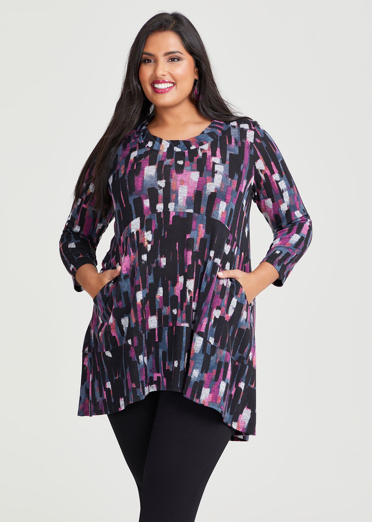 Shop Plus Size Paintbrush Snug Tunic in Multi | Taking Shape AU