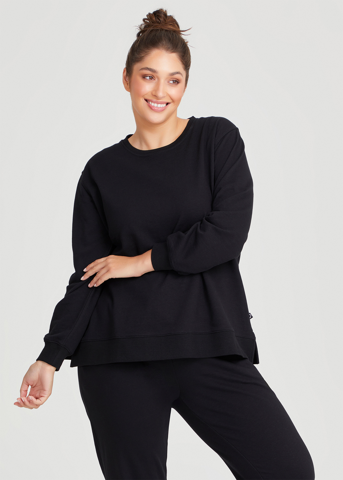 Shop Plus Size Boyfriend Tunic Sweat in Black | Taking Shape AU