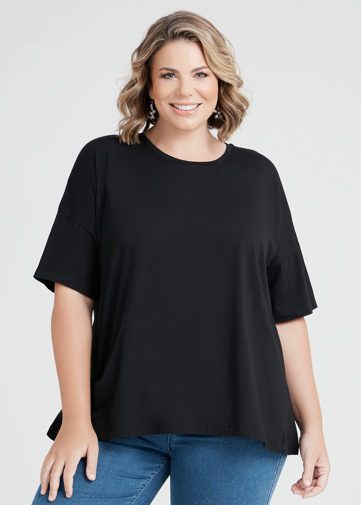 Shop Plus Size Organic Boyfriend Tee in Black | Taking Shape AU