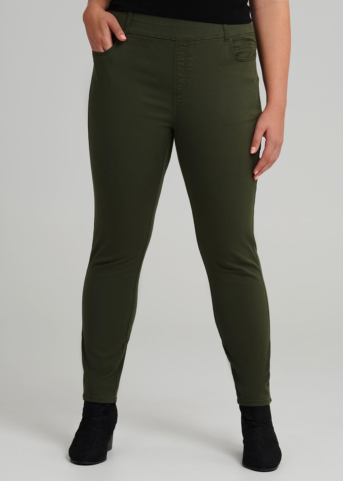 Shop Plus Size Faithful Slim Pant in Green | Sizes 12-30 | Taking Shape AU