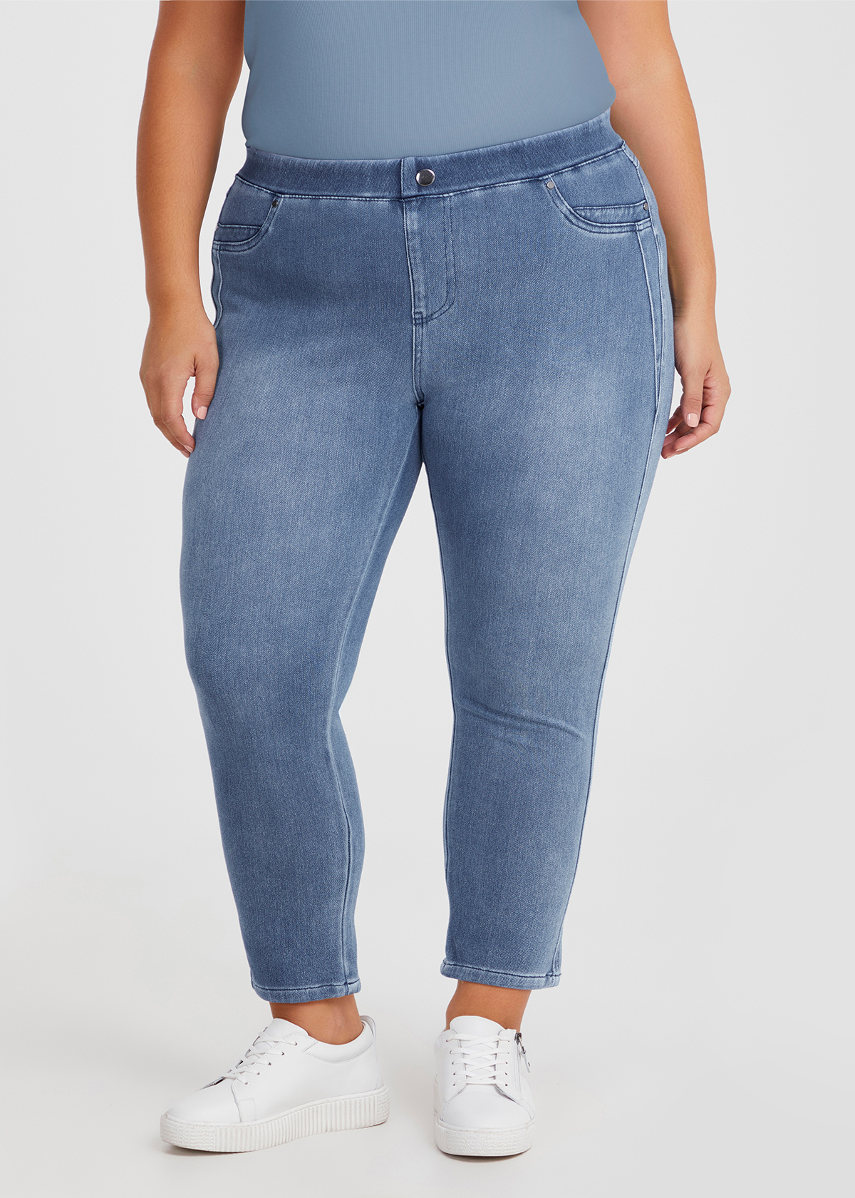 Taking Shape Petite New Best Friend Jegging Size 12 in MID Blue, Cotton - Plus Size Women's Denim & Jeans