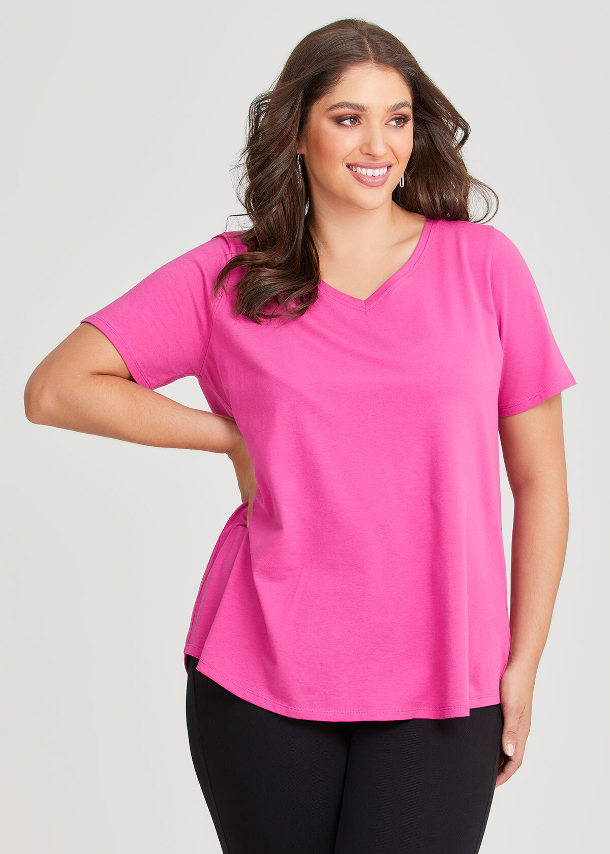 Plus Size Australian Cotton V-neck T-Shirt | Sizes 12-30 | Taking Shape