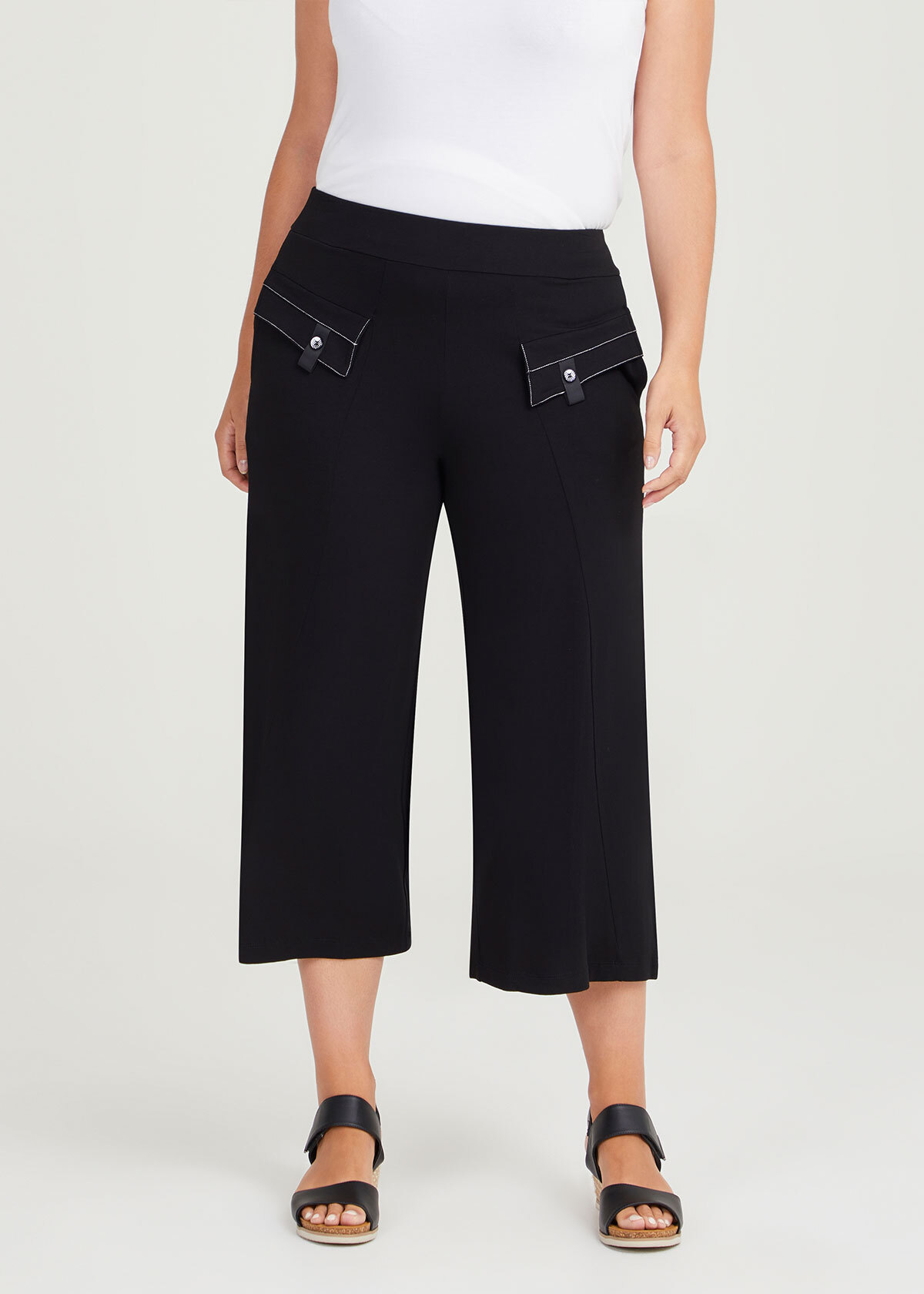 Shop Plus Size Natural Lena Crop Pant in Black | Sizes 12-30 | Taking ...