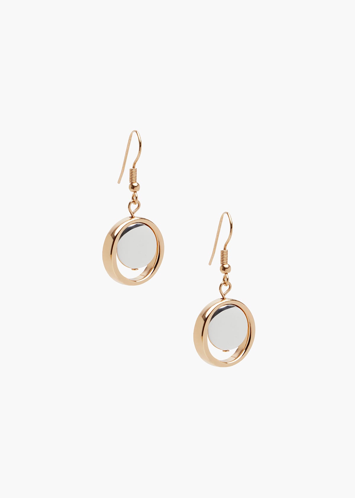 Two Tone Circle Earrings