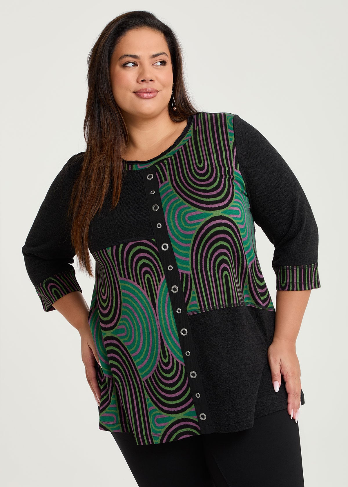 Jacquard Spliced Snug Tunic
