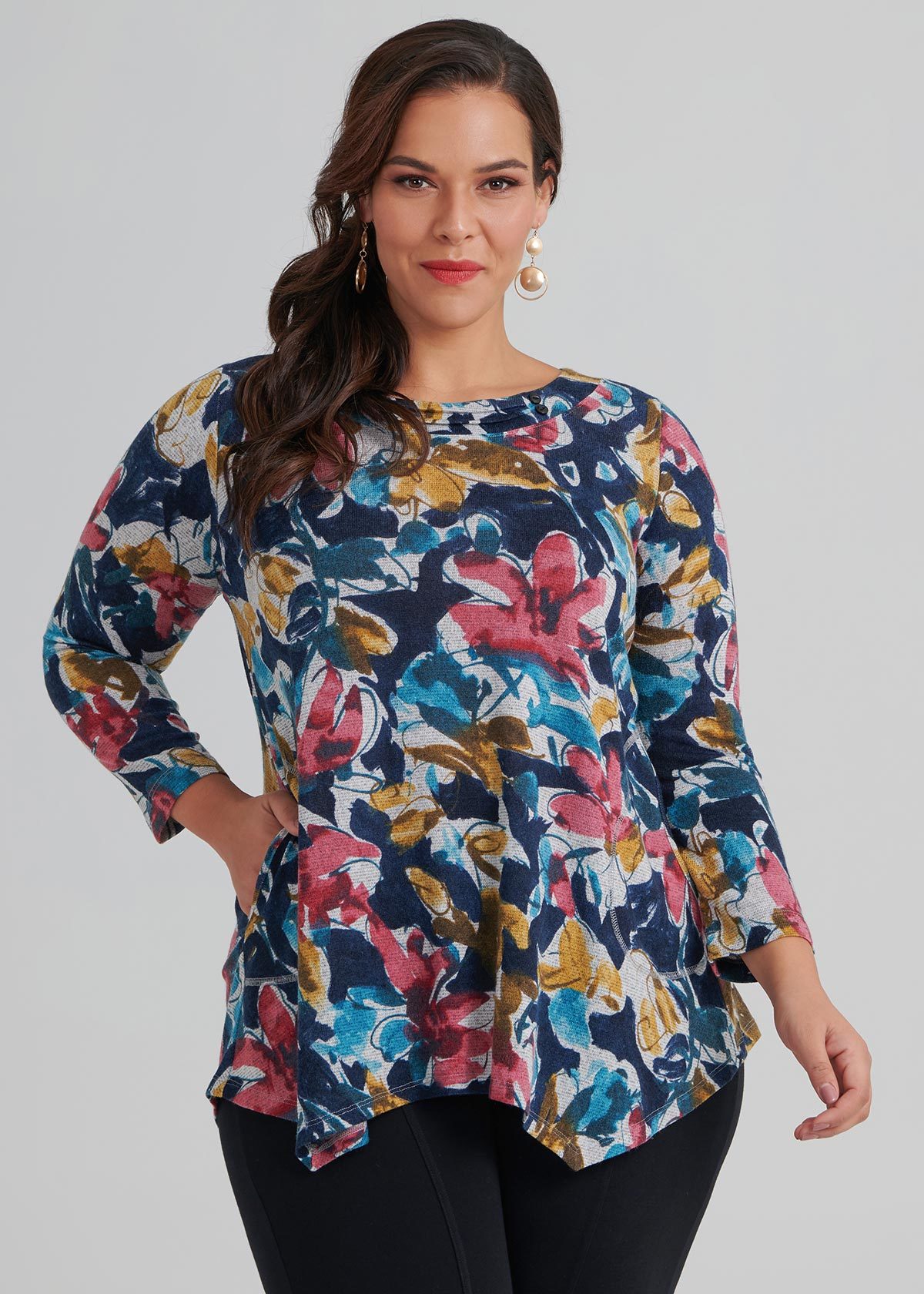 Shop Plus Size Falling Flowers Top in Print | Sizes 12-30 | Taking Shape AU