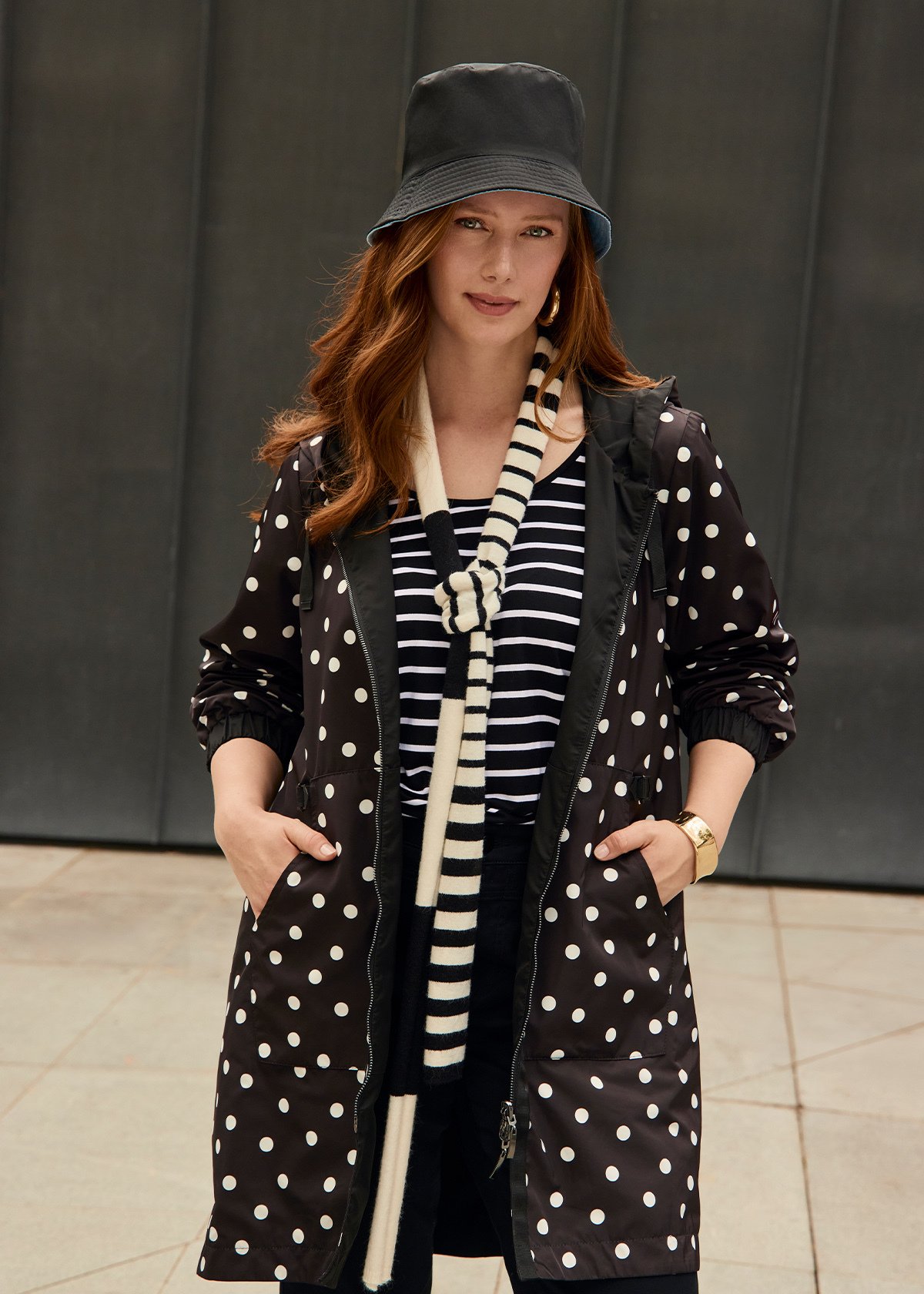 Reversible Shower Resist Mia Polka Dot Jacket