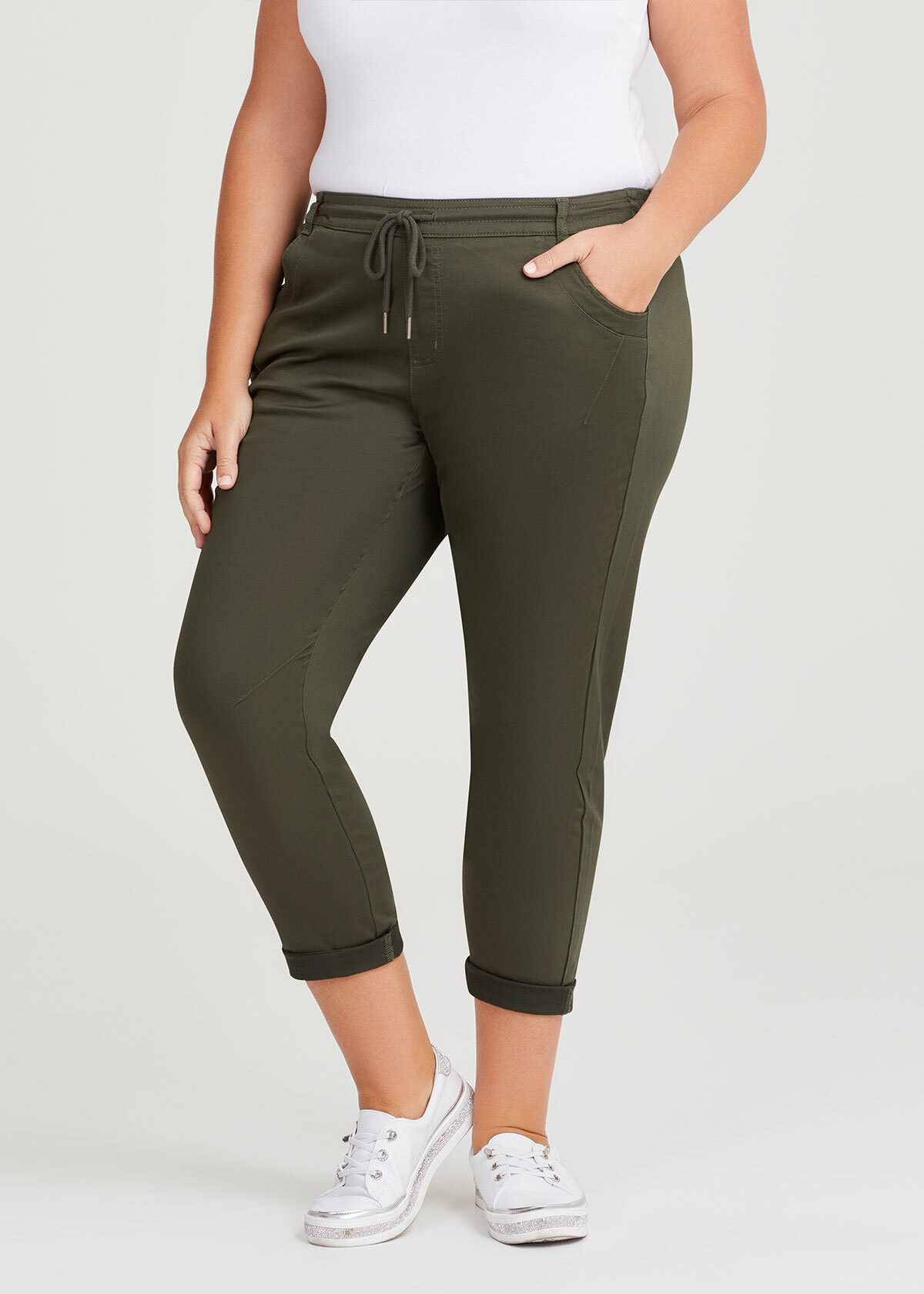 Women's Plus Pleat-Front Jogger Pants