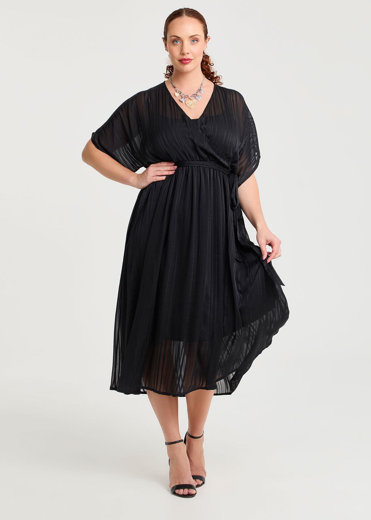 open lace back dress Ladivine CM383C Prom Dress - Peacock main image 1