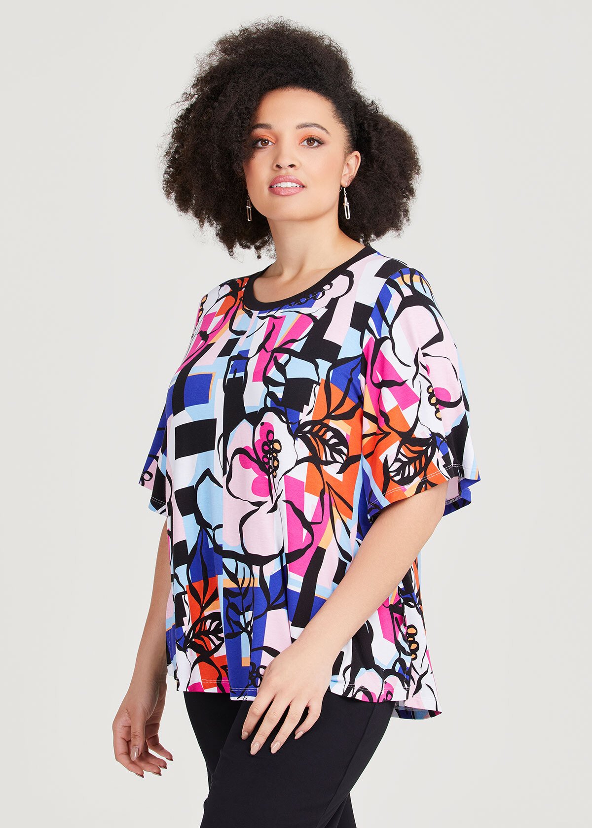 Shop Plus Size Natural Viola Top in Multi | Sizes 12-30 | Taking Shape NZ