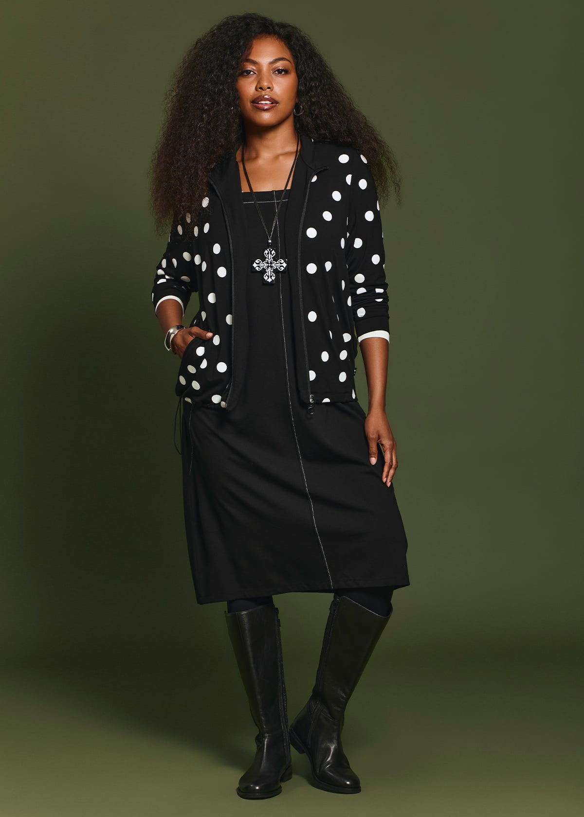 Shop Plus Size Ponte Stitch Pinafore Dress, Black | Taking Shape AU