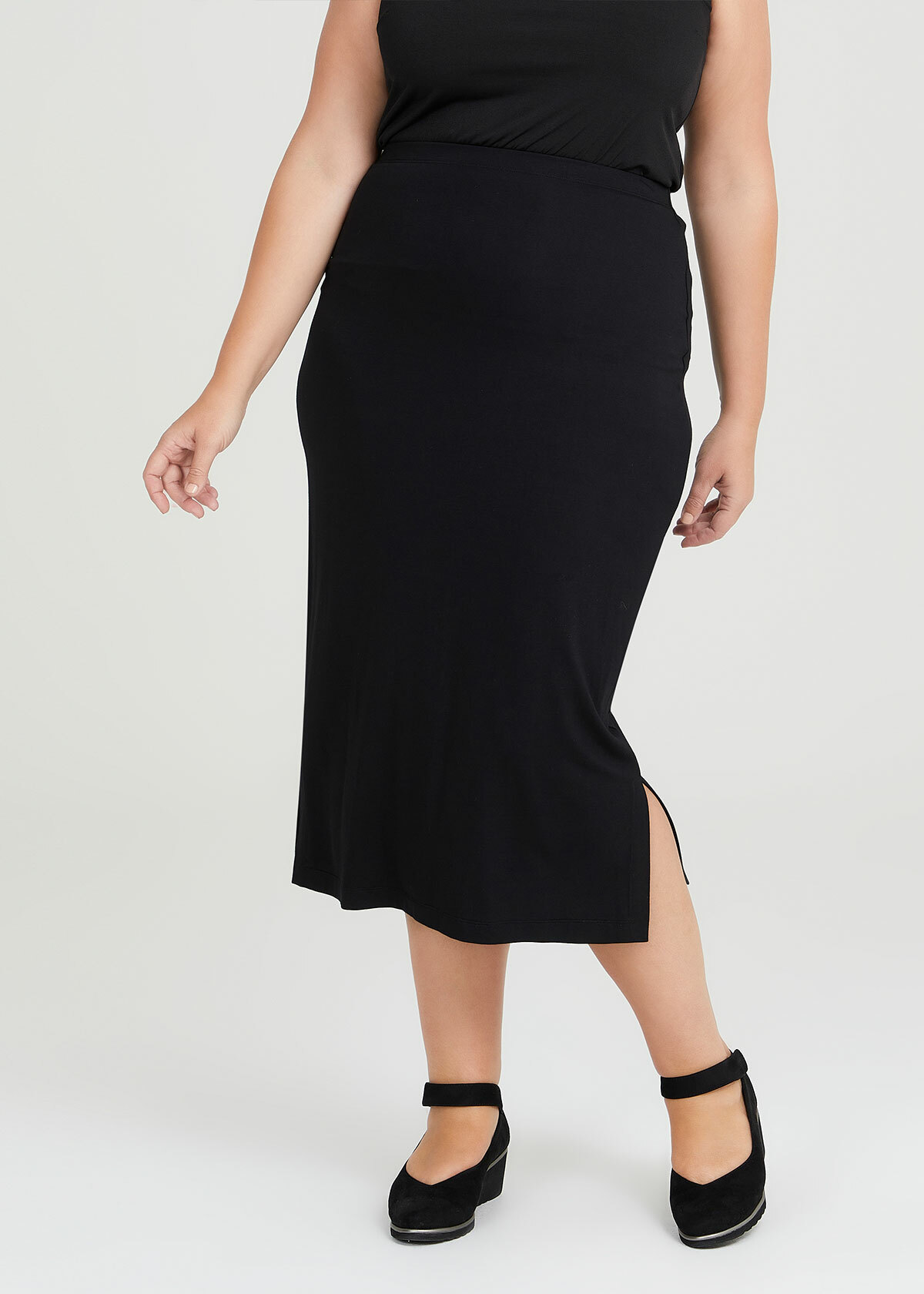 Shop Plus Size Bamboo Base Pencil Skirt in Black | Sizes 12-30 | Taking ...