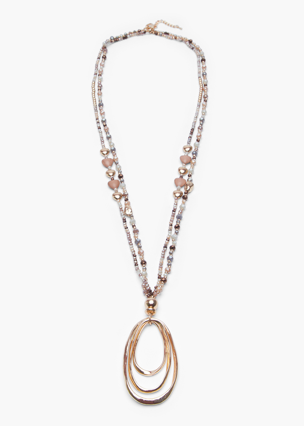 Beaded Oval Necklace