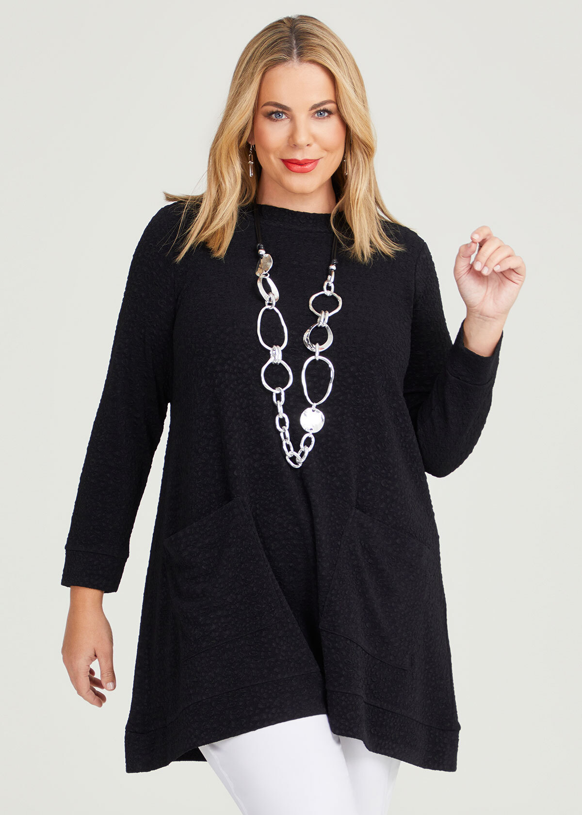 Shop Plus Size Ada Tunic in Black | Sizes 12-30 | Taking Shape NZ