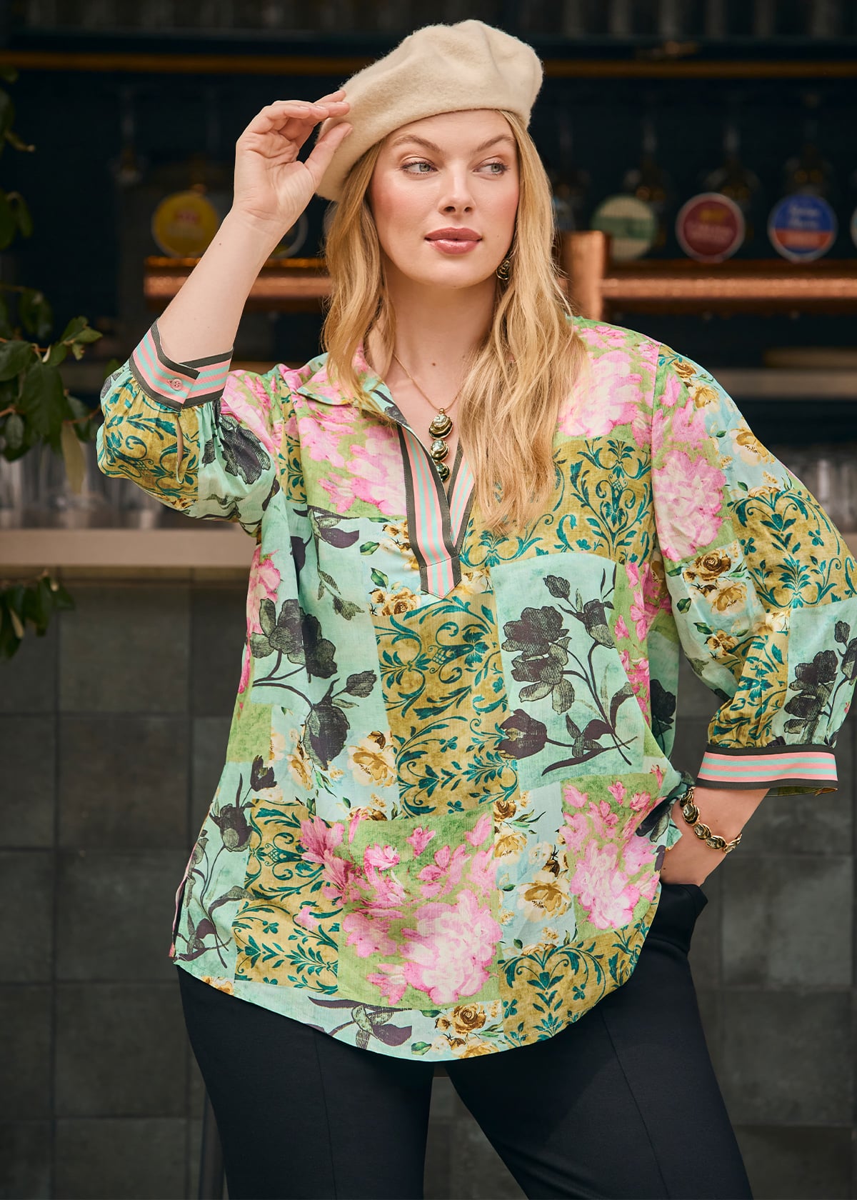 Natural Ivy And Rose Top