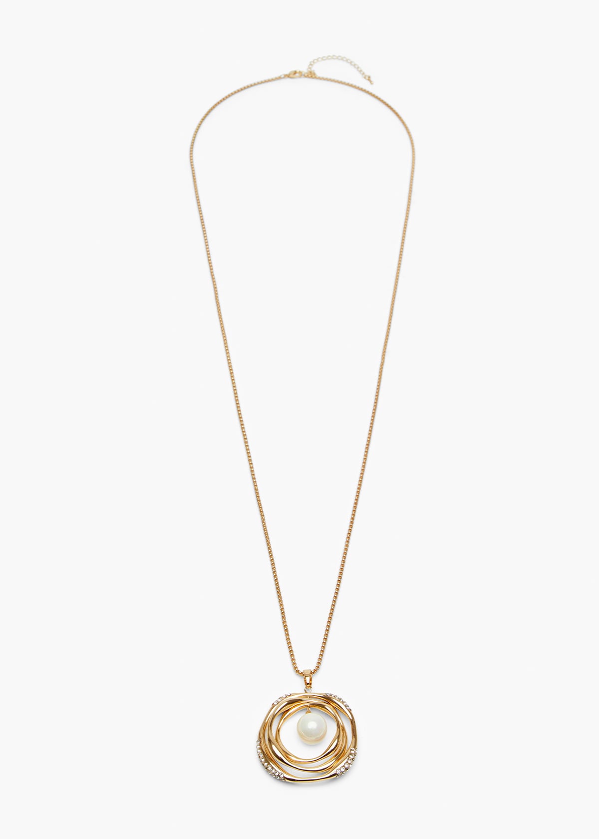 Long Pearl Gong Necklace