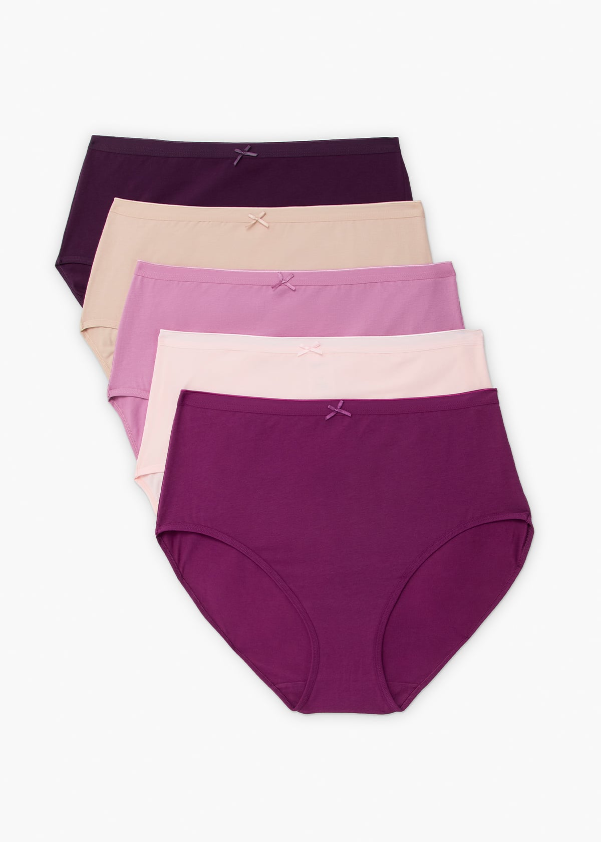 Taking Shape 5 Pack Cotton Pink Multi Briefs Size 22 in Multi - Plus Size Women's Underwear