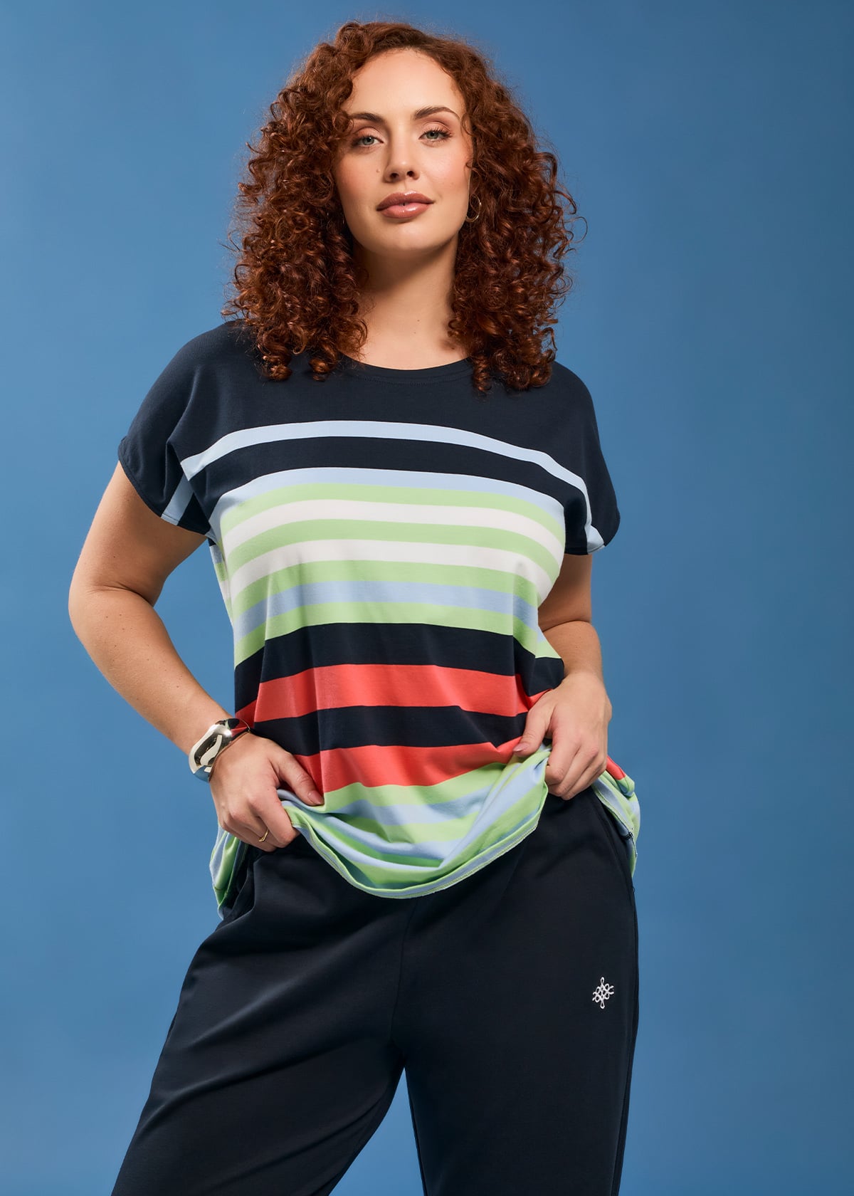 Cotton Weekend Fun Stripe T-shirt