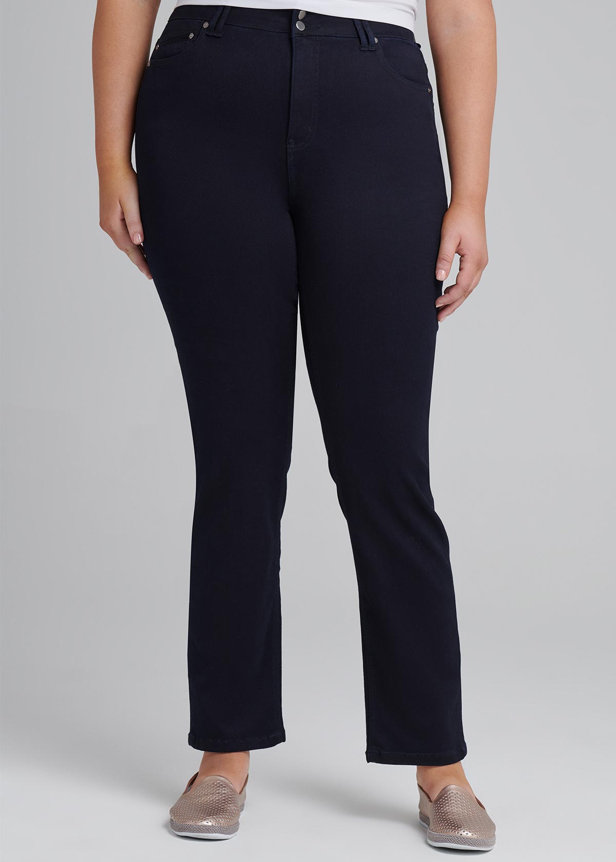 Taking Shape The Tall Luxe Looker Jean Size 24 in Indigo, Denim - Plus Size Women's Denim & Jeans