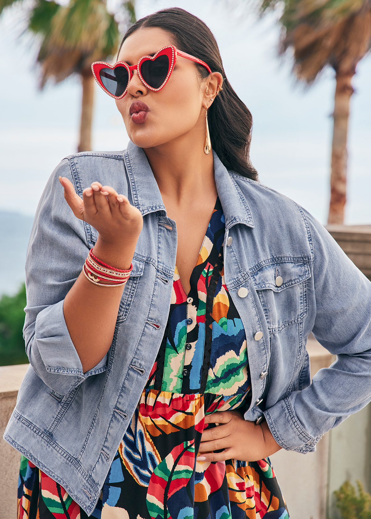 Shop Plus Size Natural Chambray Jacket, Blue | Taking Shape NZ