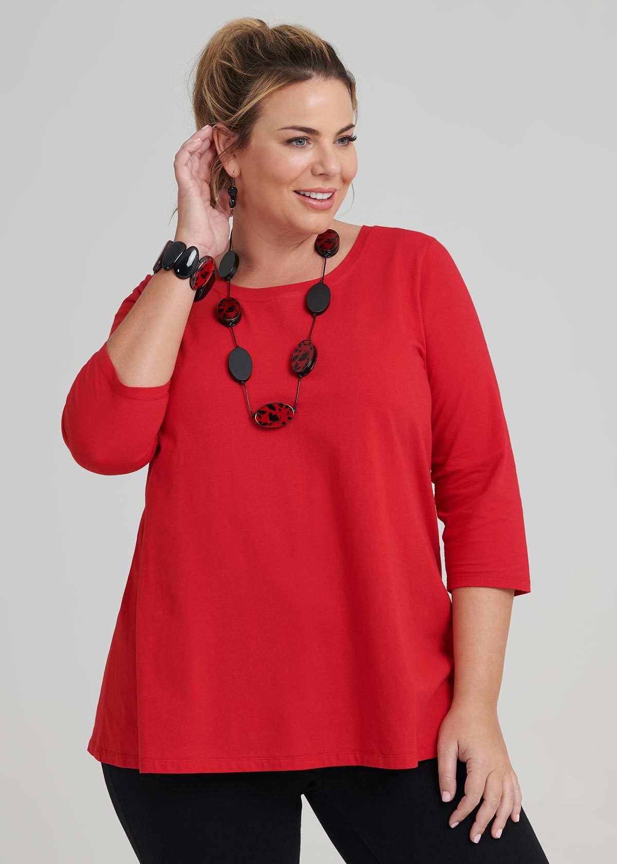 Organic Swing Top in Red, Sizes 12-30 | Taking Shape NZ