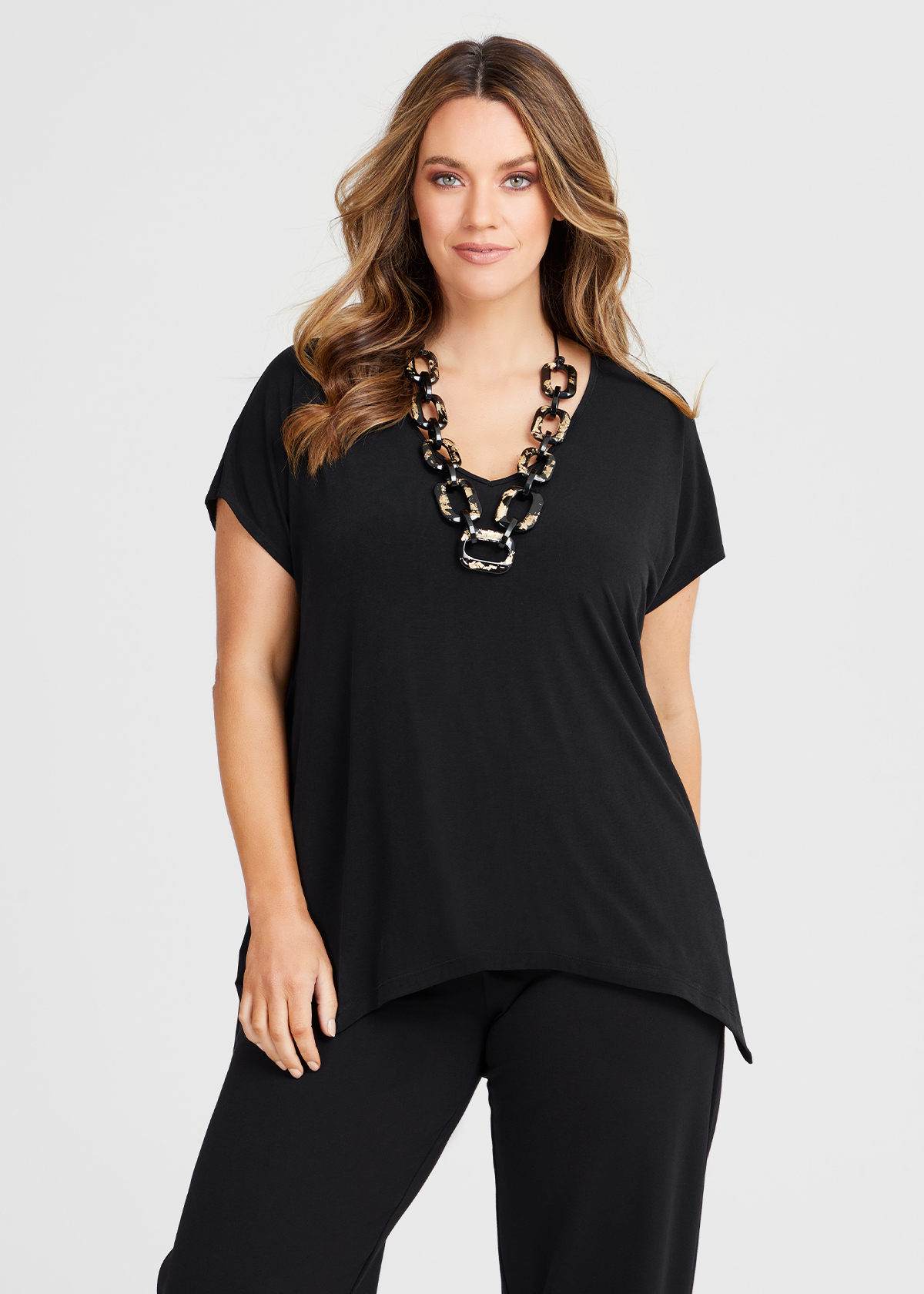 Shop Plus Size The Brooke Tunic in Black | Taking Shape AU