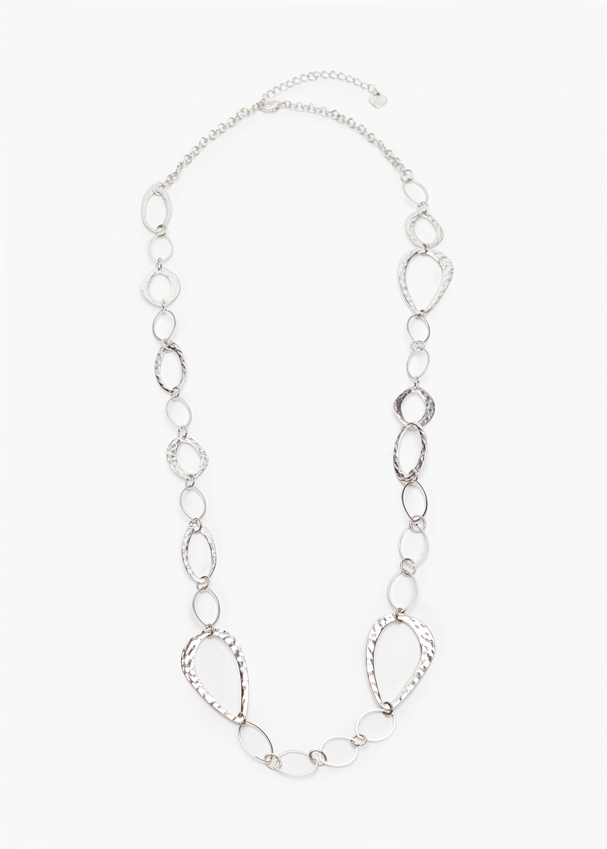 Taking Shape Clean Metal Links Long Necklace Size ALL in Silver - Plus Size Women's Clean Metal