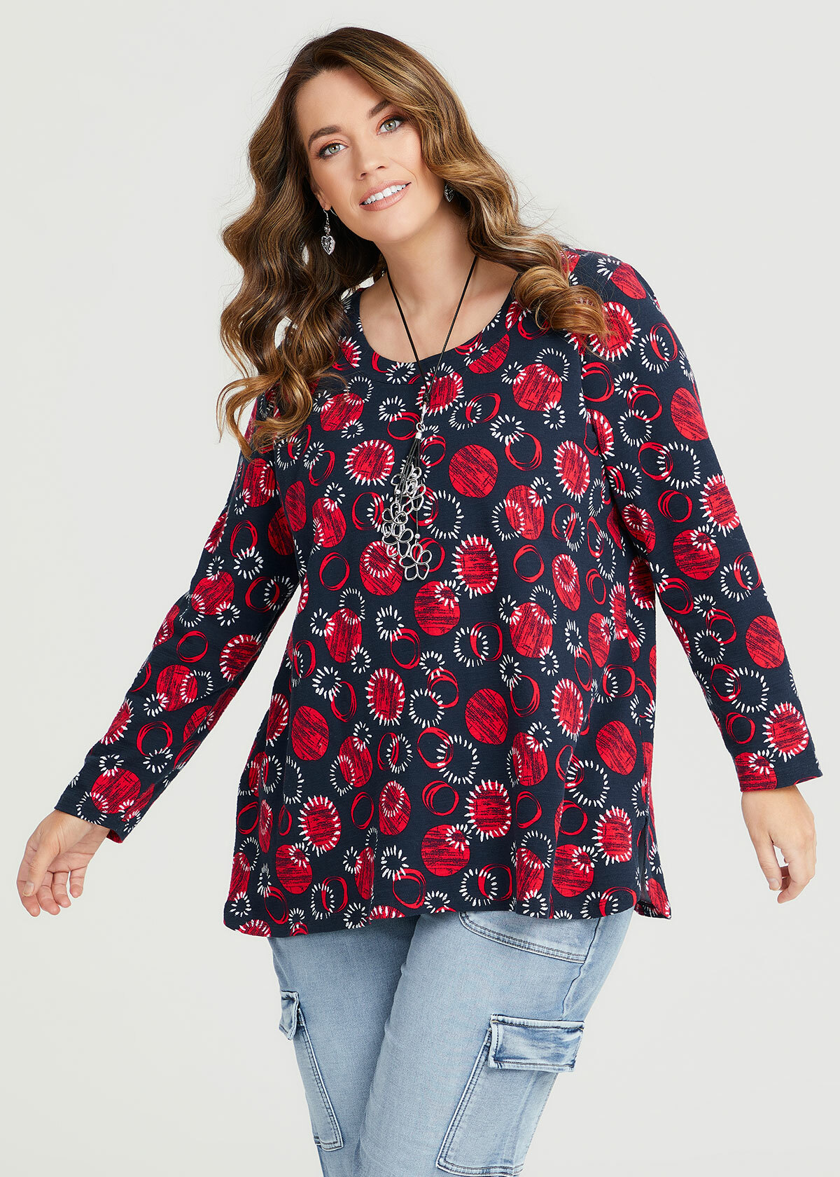 Shop Plus Size Cotton Abstract Spot Top in Multi | Taking Shape AU