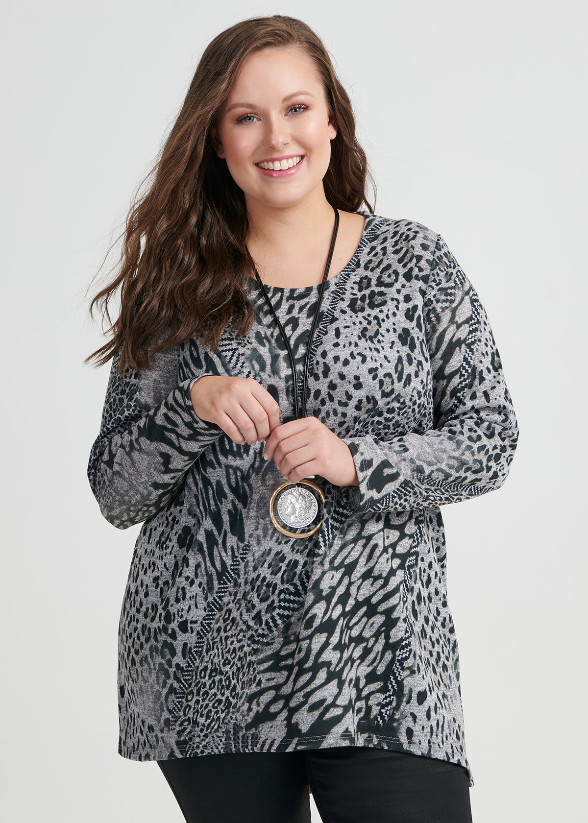 Shop Plus Size Animal Mix Top in Print | Taking Shape AU