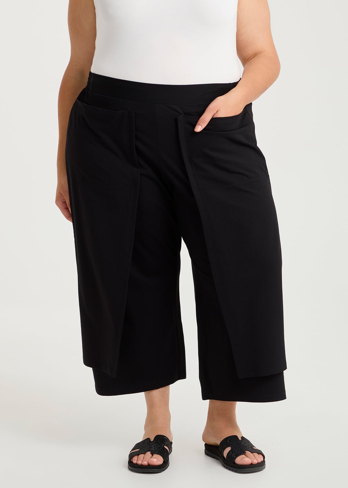 Taking Shape Petite Elevate Crop Skant Size 24 in Black, Cotton - Plus Size Women's