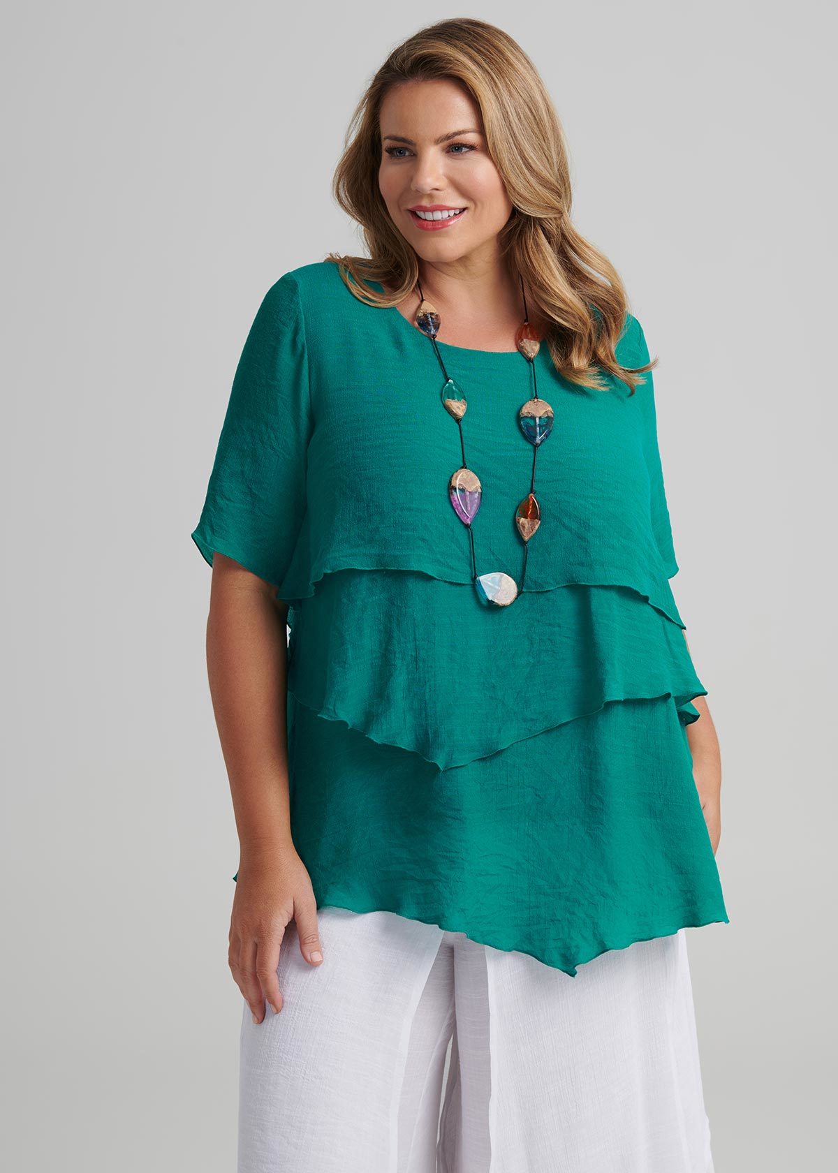 Shop Plus Size Layered Top In Green Taking Shape Au 1961