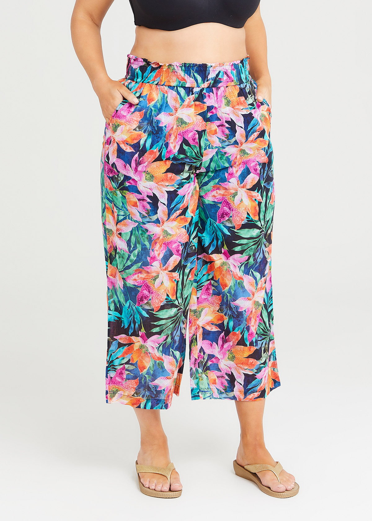 Shop Plus Size Watercolour Floral Pants in Multi | Taking Shape AU