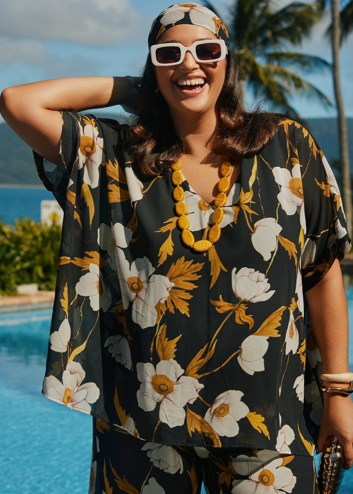 Taking Shape Maryna Chiffon Event Top Size 16 in Bloom Print - Plus Size Women's Tops & T Shirts