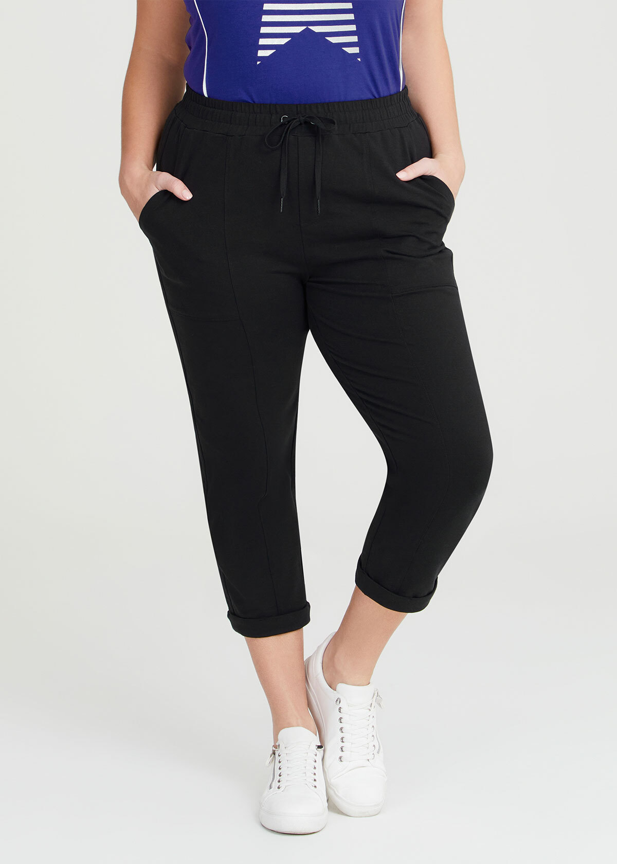 Shop Plus Size Active Jogger Crop Pant in Black | Taking Shape AU