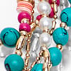 Beaded Stretch Bracelet Set, multi brights, swatch