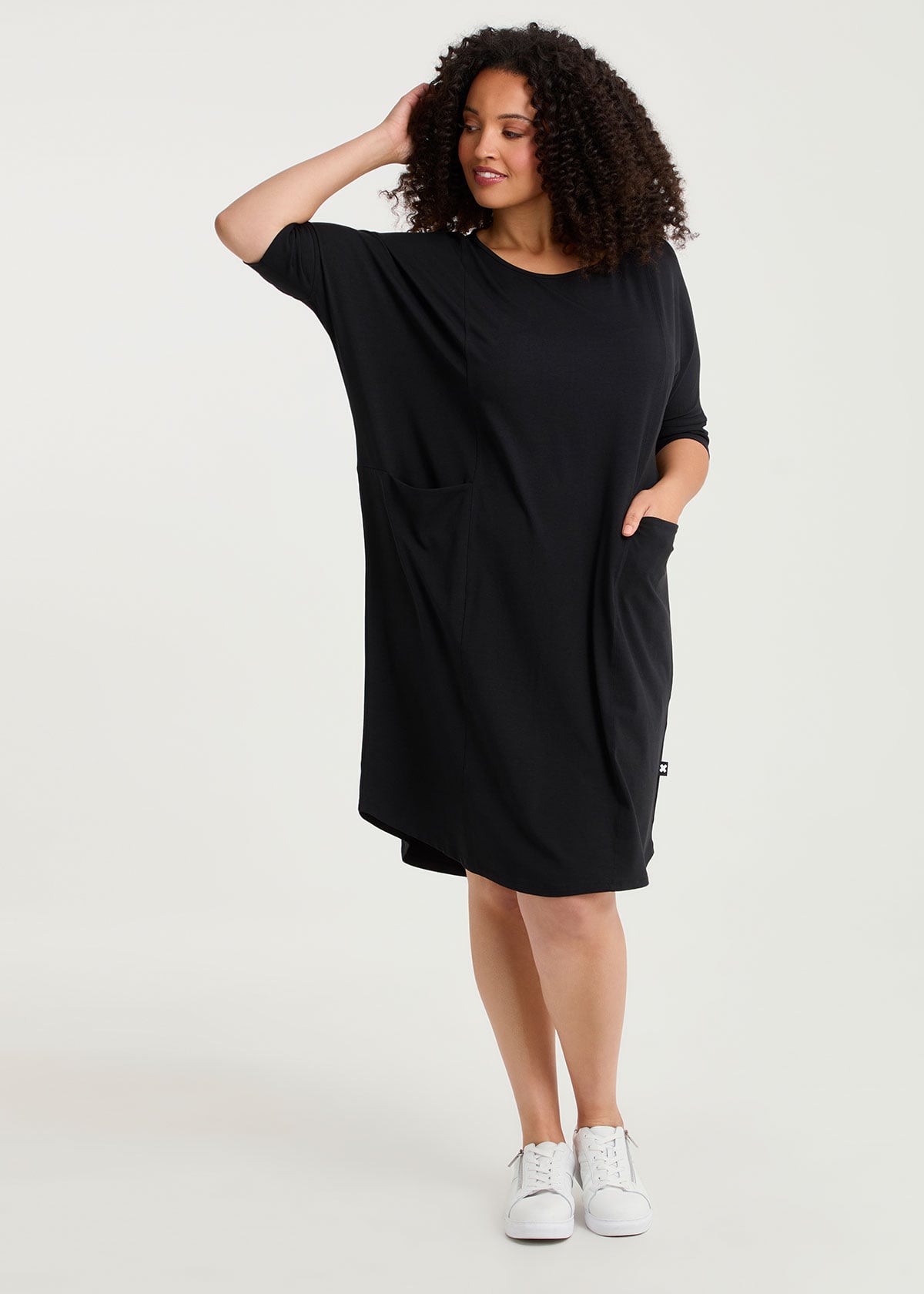 Taking Shape Pima Cotton Traveller Dress Size 18 in Black - Plus Size Women's Dresses