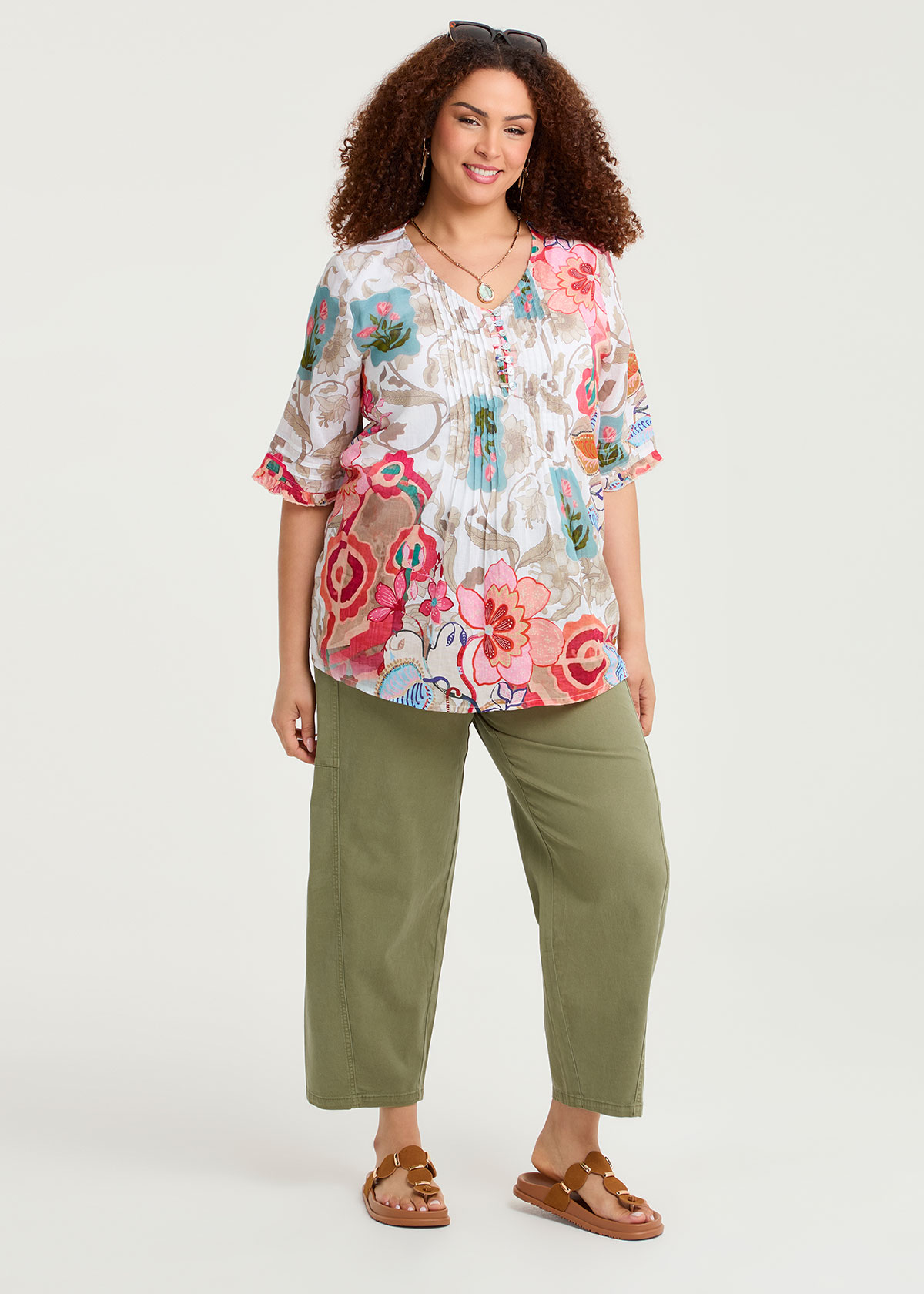 Taking Shape Barrel Leg Seam Front Jean Size 14 in Willow Sage - Plus Size Women's Denim & Jeans