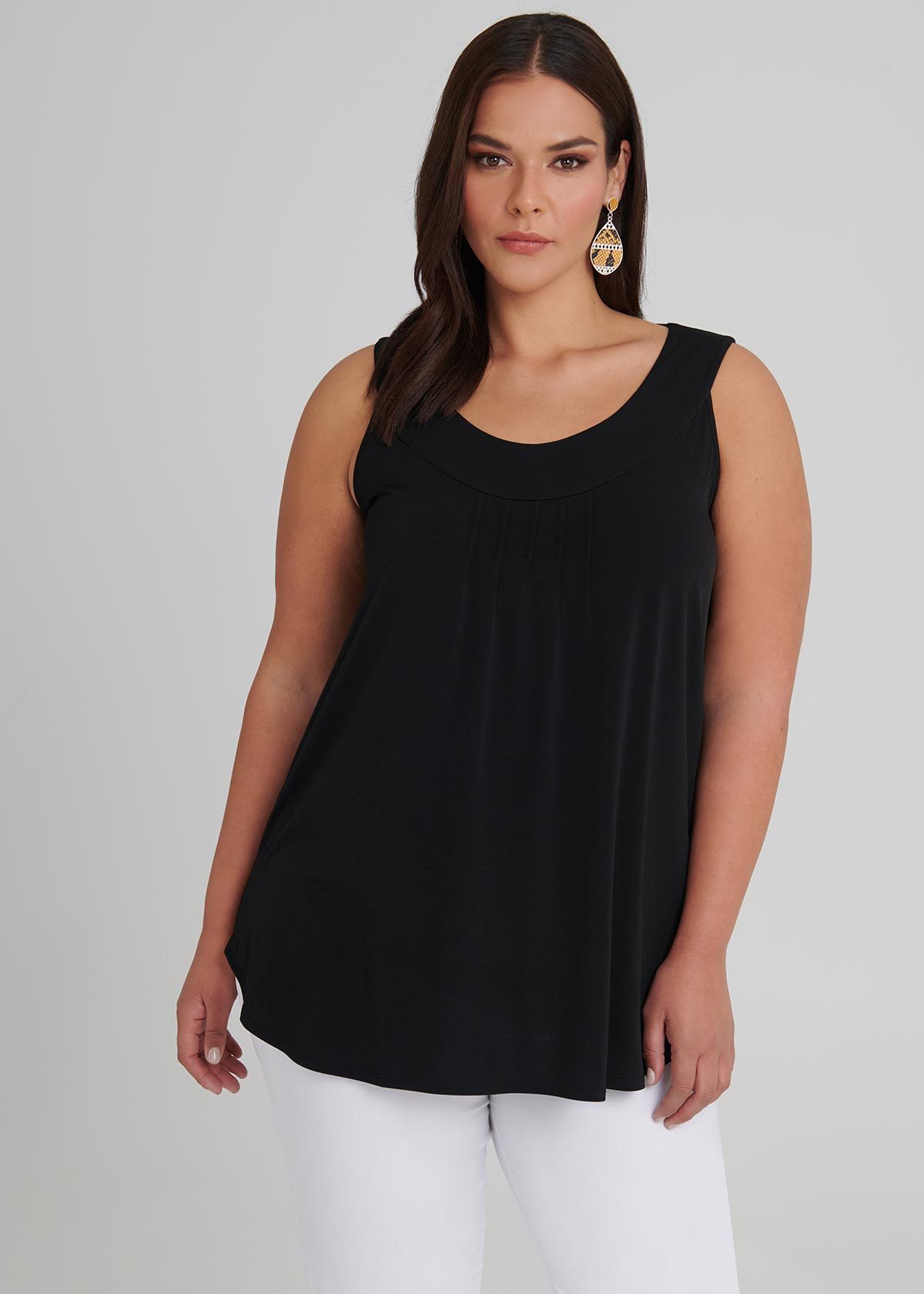 Shop Plus Size Luna Essence Tank in Black | Sizes 12-30 | Taking Shape NZ