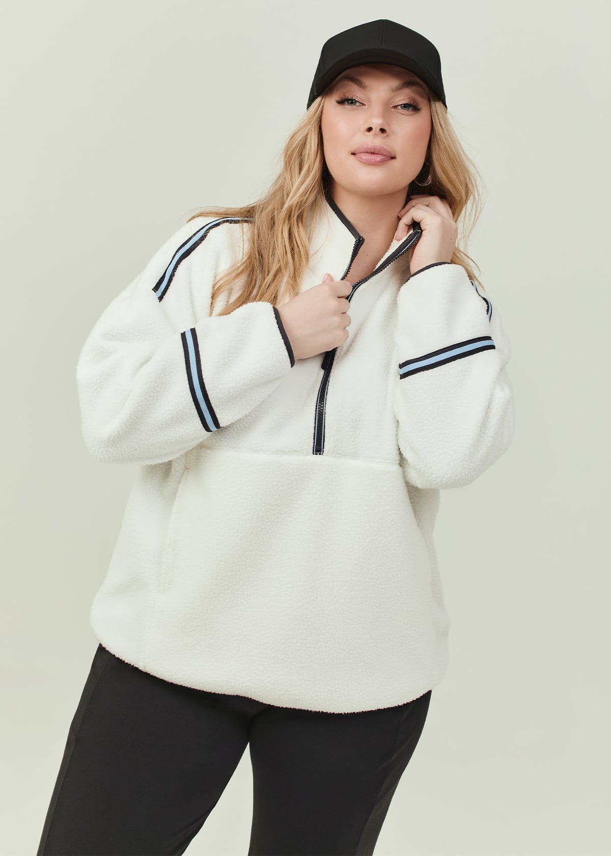Plush Half Zip Sherpa Fleece Top