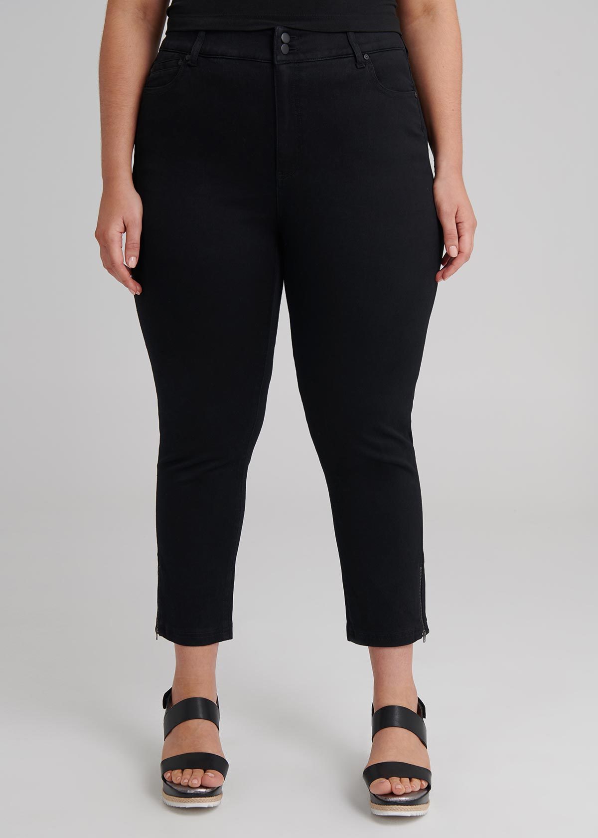 Shop The Luxe Looker Zip Jean in Black, Sizes 12-30 | Taking Shape AU