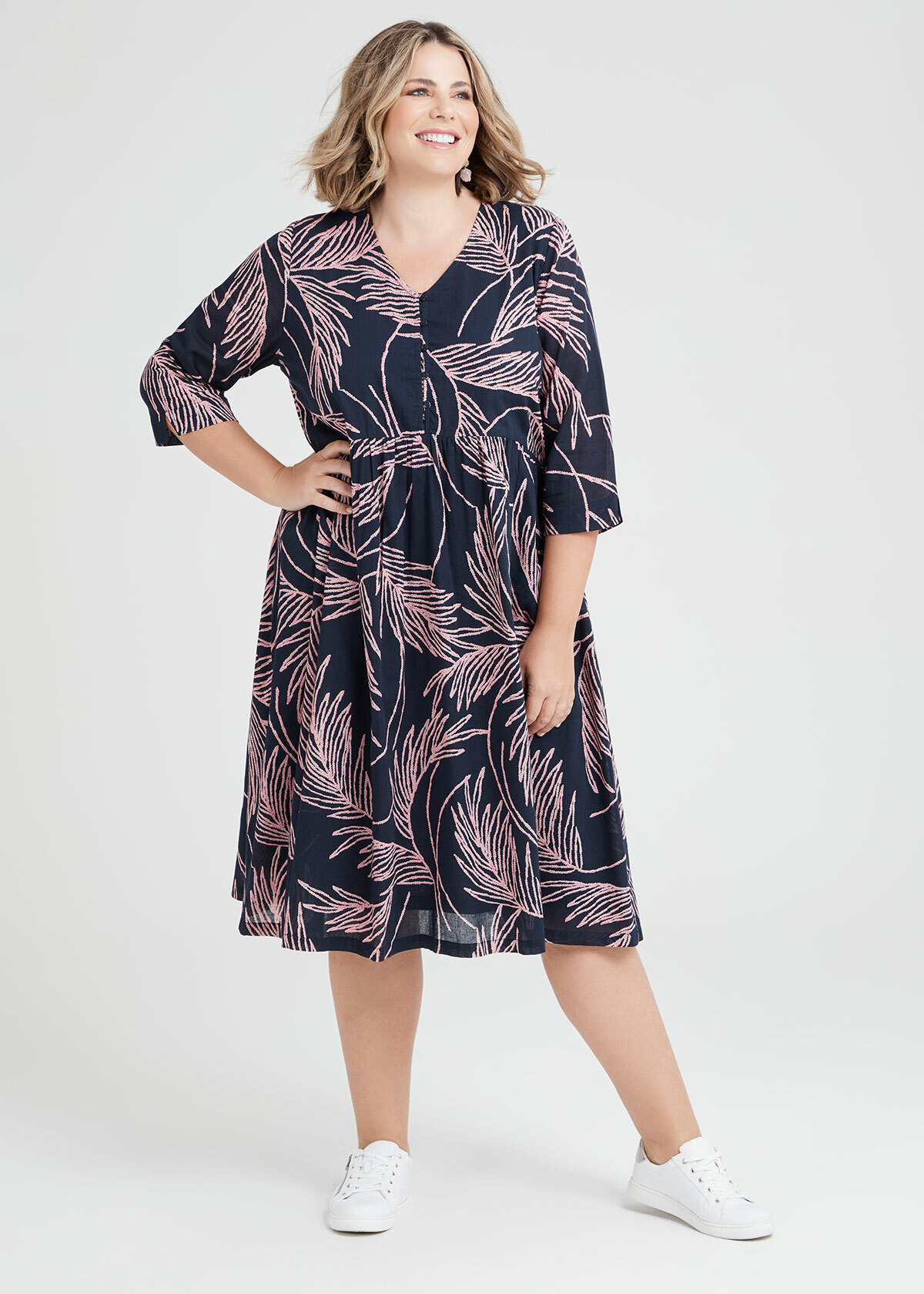 Shop Plus Size Cotton Gauze Abstract Dress in Print | Taking Shape AU