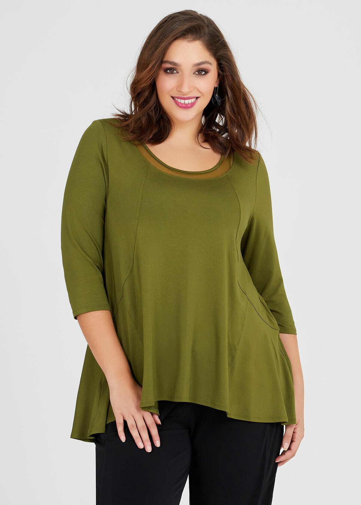 Shop Plus Size Bamboo Foundation Top in Green | Taking Shape AU