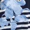 Floral Stripe Bamboo Top, dark indigo print, swatch